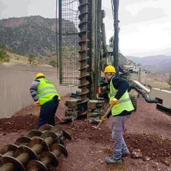 Slope Improvement - Mini Pile Manufacturing 