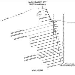 Cross Section of Temporary Shoring Project