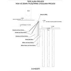 İksa ve Zemin Güçlendirme Projesi - En Kesit